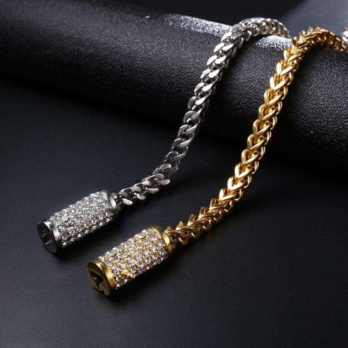 Gold/Silver Chain Bracelet With Blinged Out Clasp