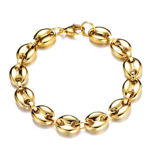 Gold/Silver Coffee Bean link chain + FREE Bracelet Bundle