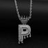 VVS Jewelry Pavé Crowned Bubble Initial Necklace
