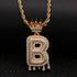 VVS Jewelry Pavé Crowned Bubble Initial Necklace