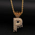 VVS Jewelry Pavé Crowned Bubble Initial Necklace