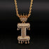 VVS Jewelry Pavé Crowned Bubble Initial Necklace