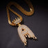VVS Jewelry Pavé Crowned Bubble Initial Necklace