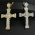 Gold/Silver Crucifix Necklace + Bracelet + OG Bust Down Watch Set