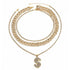 Gold/Silver Cuban Tennis Dollar Sign Choker Bundle