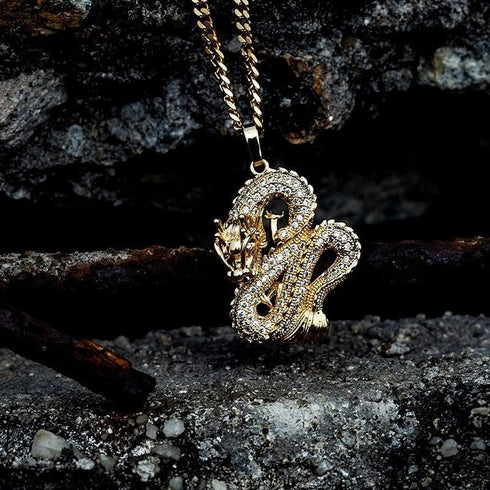 Gold/Silver Dragon Pendant Necklace