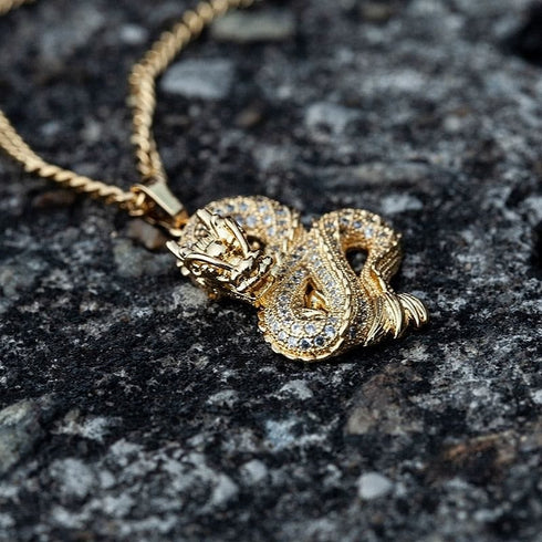 Gold/Silver Dragon Pendant Necklace
