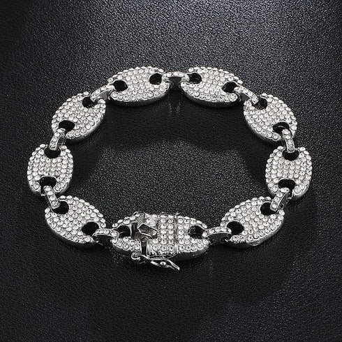 Gold/Silver Pig nose chain + Bracelet + FREE watch Set