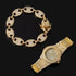 Gold/Silver Pig nose chain + Bracelet + FREE watch Set