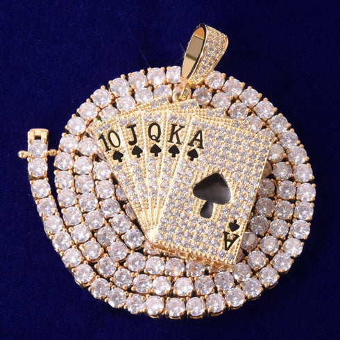 Gold/Silver Poker Card Bling Chain