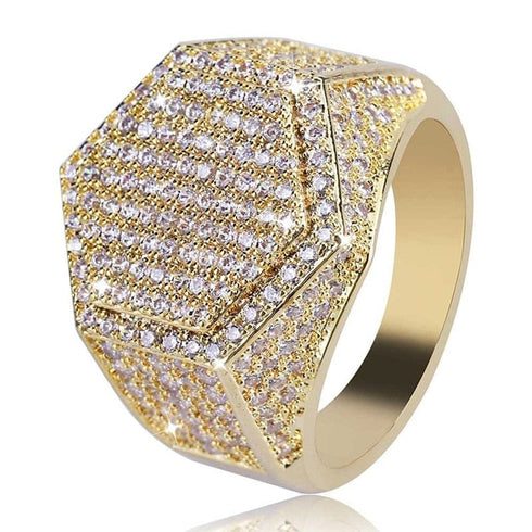 Gold/Silver Poly Geometric Ring