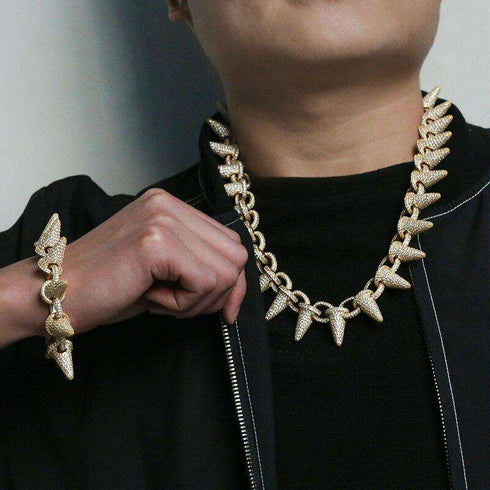 Gold/Silver Rivet Spike Bracelet