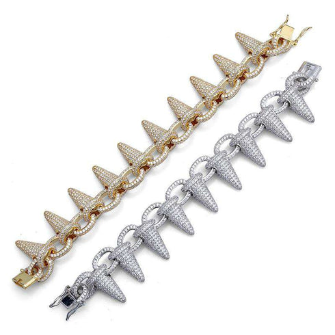 Gold/Silver Rivet Spike Bracelet