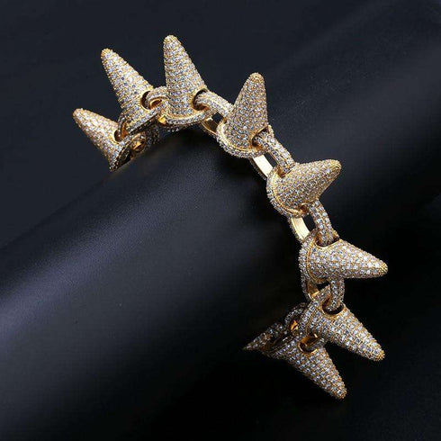 Gold/Silver Rivet Spike Bracelet