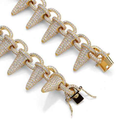 Gold/Silver Rivet Spike Bracelet