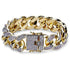 Gold/Silver/Rose Gold 3 Tone Bling Cuban Chain Bracelet