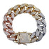 Gold/Silver/Rose Gold 3 Tone Bling Cuban Chain Bracelet