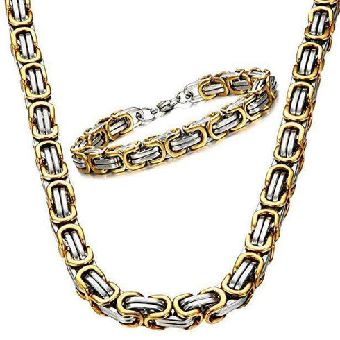 Byzantine Stainless Steel Chain & FREE Bracelet - BOGO