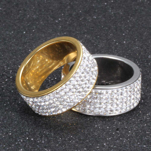 Gold/Silver Thick Band Bling Ring