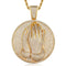 VVS Jewelry Micro Pave Circle Praying Hands