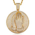 VVS Jewelry Micro Pave Circle Praying Hands