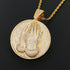 VVS Jewelry Micro Pave Circle Praying Hands
