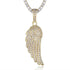 Fully Iced Out Angel Wings Charm Necklace