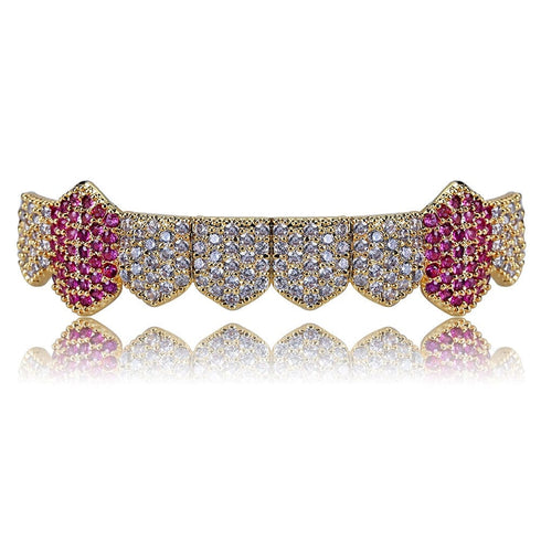 Two-tone Purple Fully Iced Grillz
