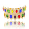 Multi Colored Stone Paved Iced Out Fangs Grillz