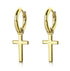 VVS Jewelry 925 Sterling Silver Cross Hoop Dangle Earrings