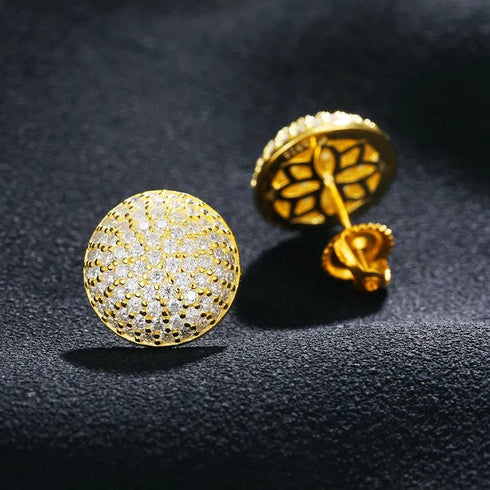VVS Moissanite Button Round Stud Earrings