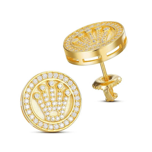 VVS Moissanite Crown S925 Silver Stud Earrings