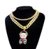 Grizzly Iced Bear Tennis + Cuban Chain Choker Set