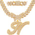 Bling Butterfly Letter Cuban Link Chain