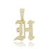 VVS Jewelry Old English Initial Pendant Necklace