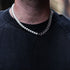 Half Pearl and Steel 10mm Miami Cuban Chain Necklace