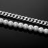 Half Pearl and Steel 10mm Miami Cuban Chain Necklace