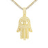 Hand of Fatima Moissanite Iced Pendant 6cm Necklace