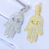 Hand of Fatima Moissanite Iced Pendant 6cm Necklace