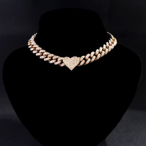Miami Heart Cuban Chain and FREE Bracelet Bundle