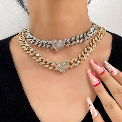 Miami Heart Cuban Chain and FREE Bracelet Bundle