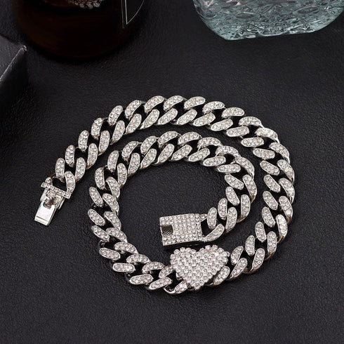Miami Heart Cuban Chain and FREE Bracelet Bundle