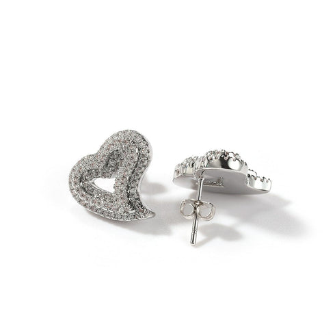 Hollow Heart Stud Earrings