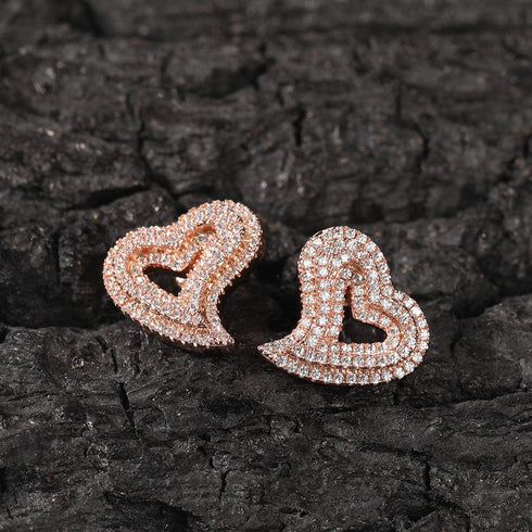 Hollow Heart Stud Earrings