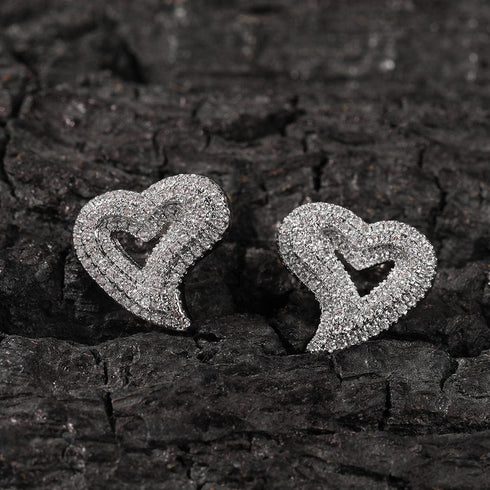 Hollow Heart Stud Earrings