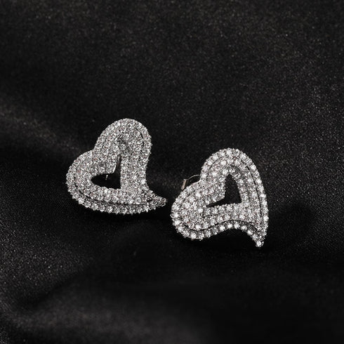 Hollow Heart Stud Earrings