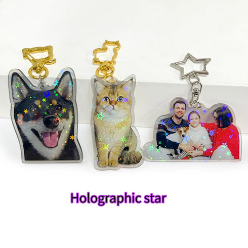 Holographic Custom Photo Keychain