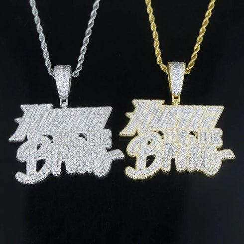 Hustle or Be Broke Diamond Statement Pendant Chain