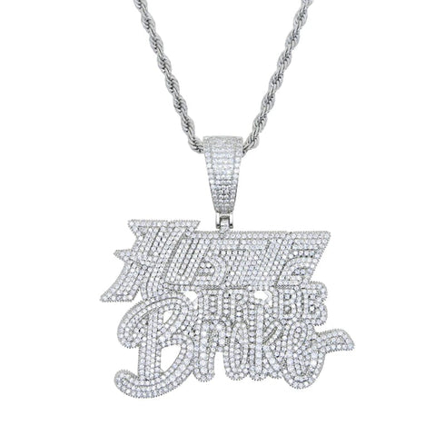 Hustle or Be Broke Diamond Statement Pendant Chain