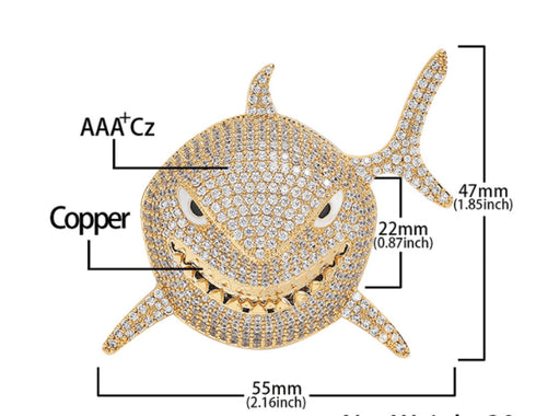 Iced Big Shark Pendant Chain